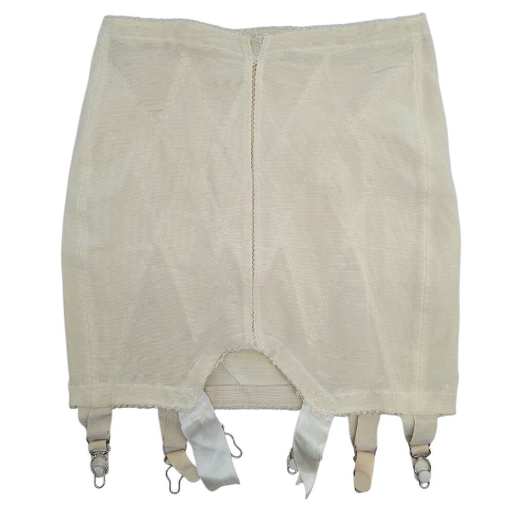 Lily Of France Ivory Garter Girdle Pin Up Glam Vintage Lingerie Treasure Glam
